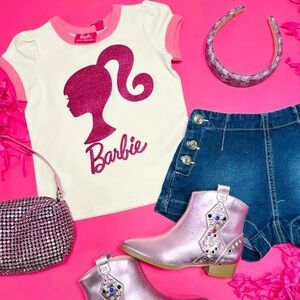 Barbie Cream & Pink Short Sleeve Tee Rock Your Kid